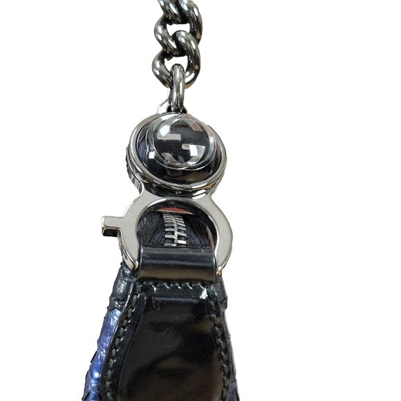 GUCCI Authentic Rare Exotic Python Leather Tote Hobo Large Metallic Blue Handbag - Picture 14 of 16